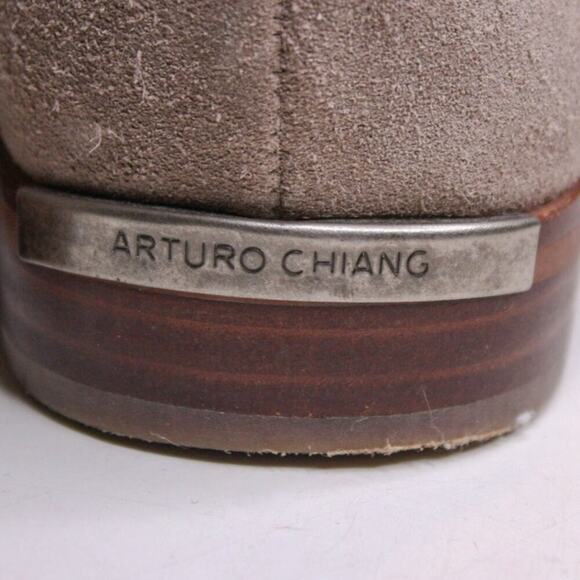 Arturo Chiang Tan Brown Suede Ankle Boots Minimalist Boho Classic - Picture 5 of 6